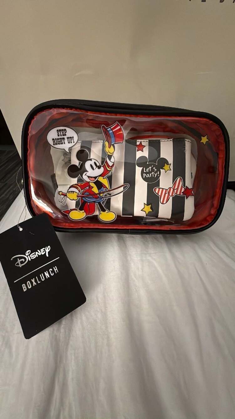 Disney BoxLunch Mickey Retro Circus 3 Piece Cosmetic Bag Set